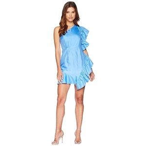Bardot Lucia One Shoulder Frill Dress Blue